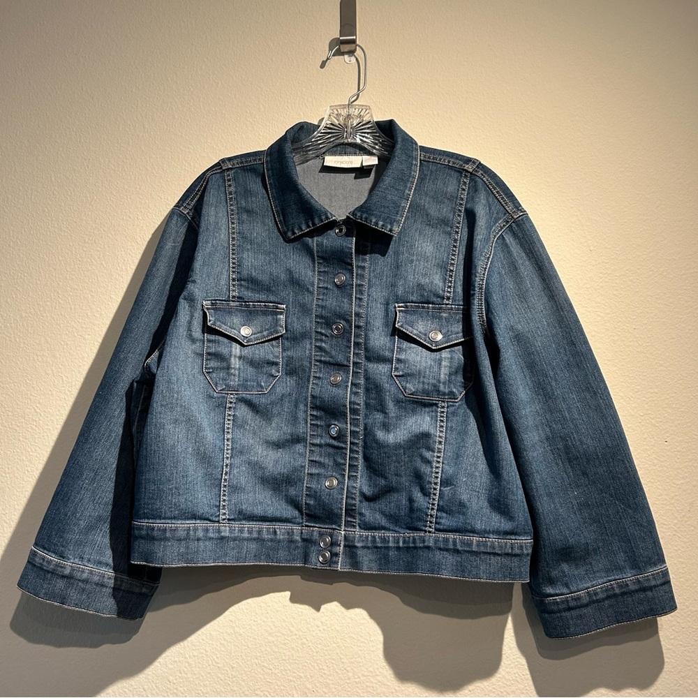 Chicos Denim Jacket Size 3